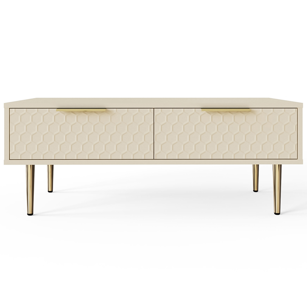 GFW Azariah 2 Drawer Ivory Coffee Table Image 3