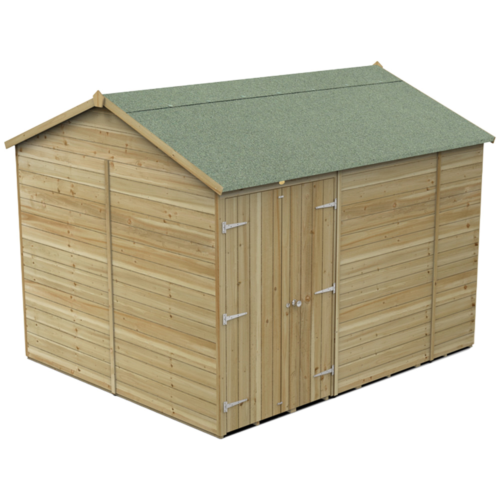 Forest Garden Timberdale 10 x 8ft Tongue and Groove Reverse Apex Garden Shed Image 1