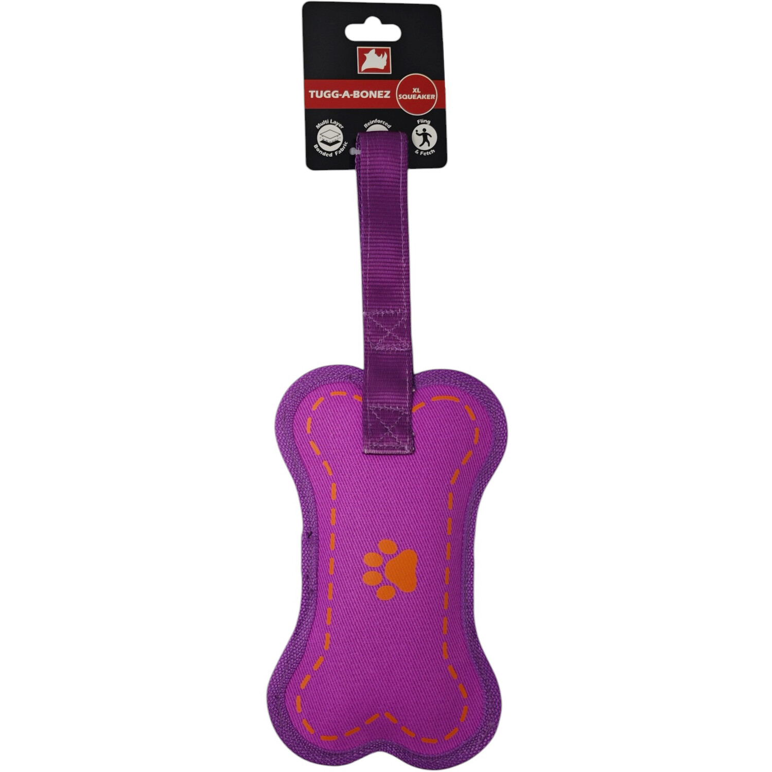 Tugg a Bonez Dog Toy Purple Image 1