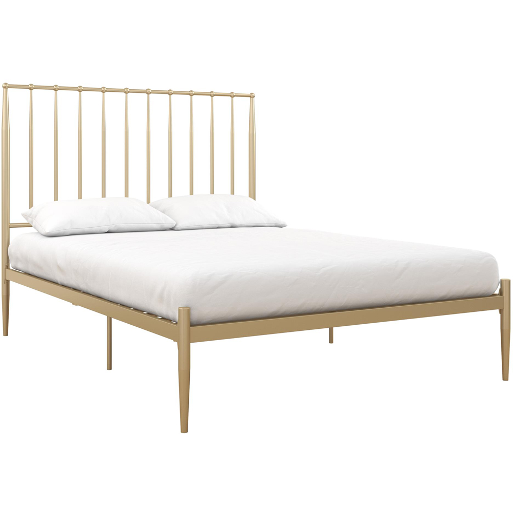 Dorel Giulia Double Gold Metal Bed Frame with Headboard Image 3