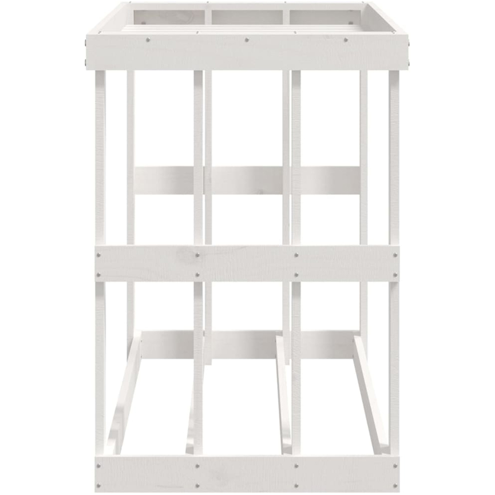vidaXL White Solid Pine Wood Log Holder 108 x 52 x 71cm Image 5