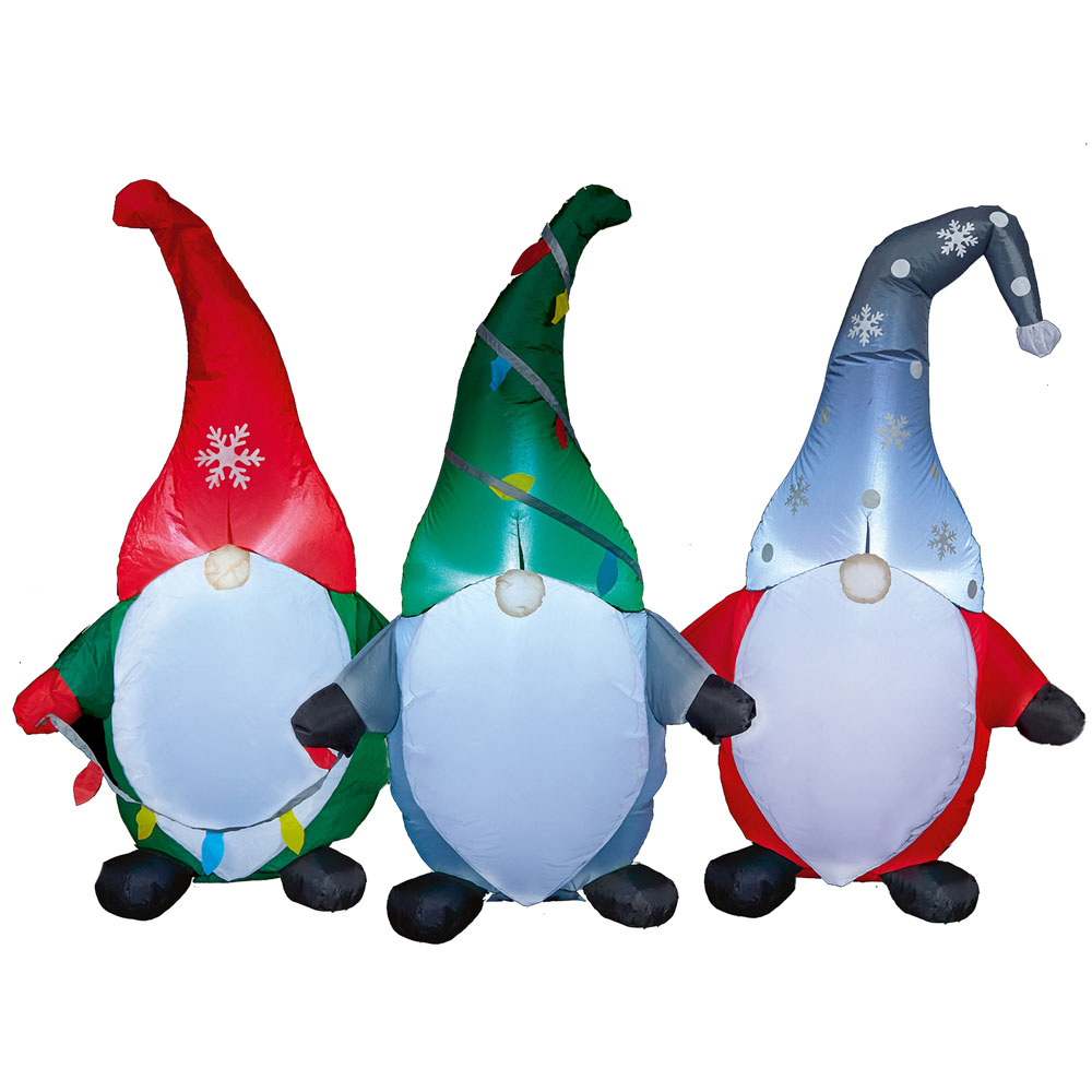 Premier Decorations 1.8m Inflatable Trio of Gnomes Decoration Image