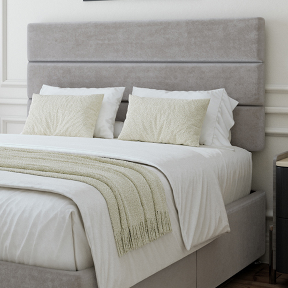 Bedmaster Super King Seal Grey Naples Velvet Divan Base Image 2