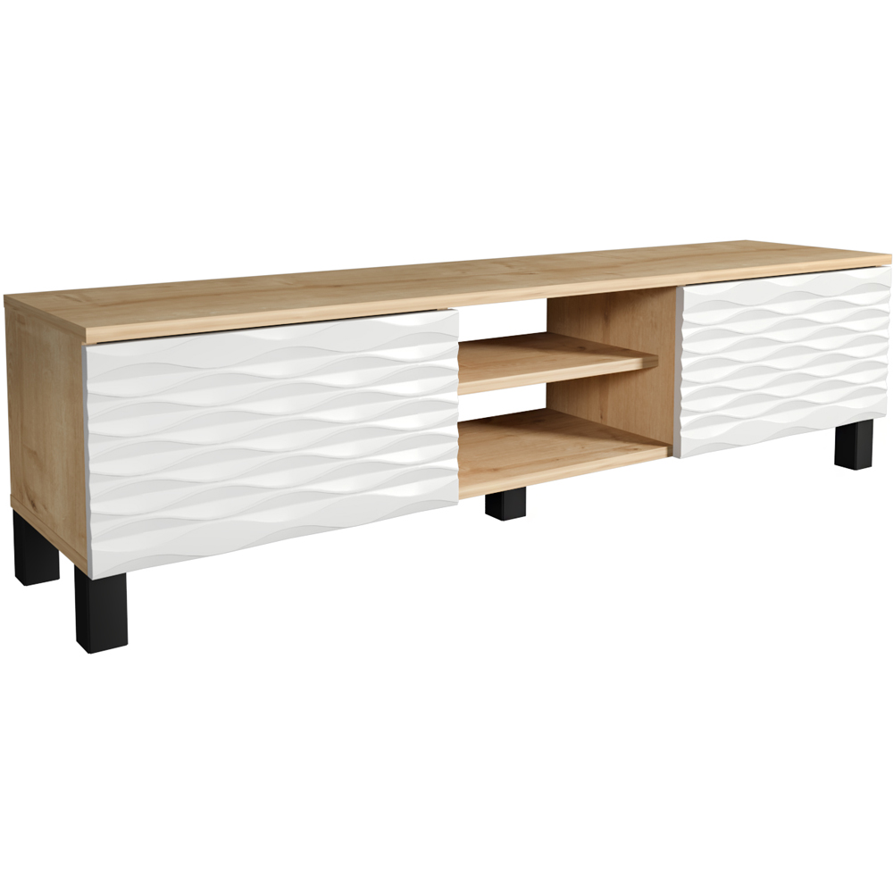 Decorotika Lukas 2 Door 2 Oak and White TV Unit Image 5