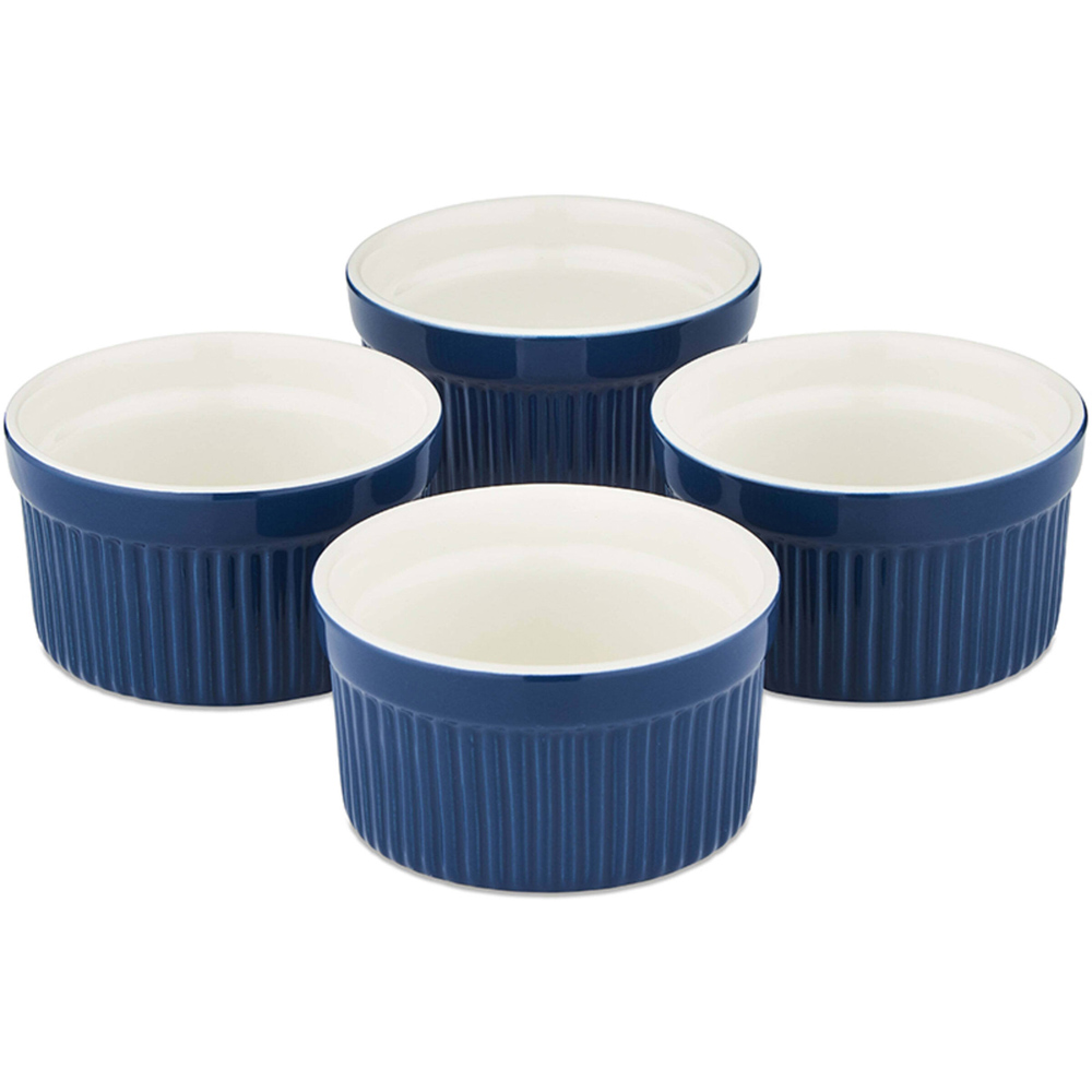 Barbary and Oak Set of 4 Limoges Blue Ceramic Ramekins Image 1