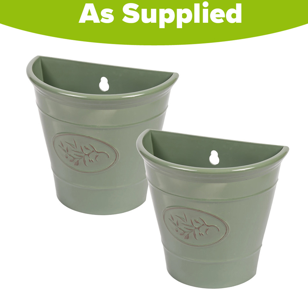 YouGarden Olive Wall Planter 23cm 2 Pack Image 3