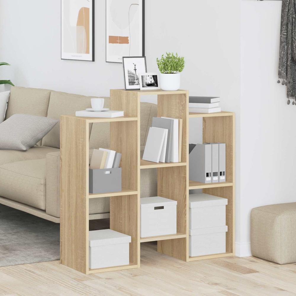 vidaXL 6 Open Shelf Sonoma Oak Sideboard Image 4