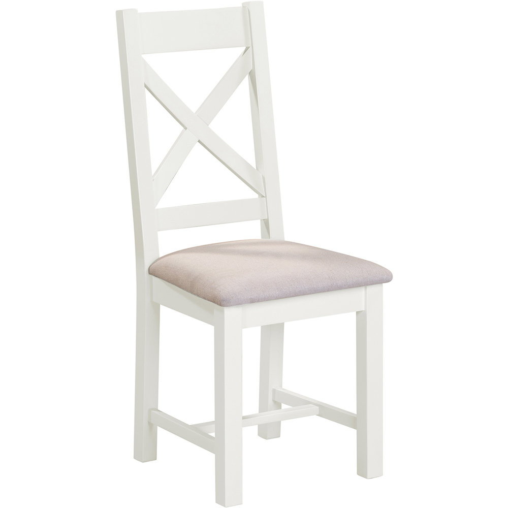 Seconique Windsor Sey of 2 Ivory and Oat Fabric Cross Back Dining Chair Image 2