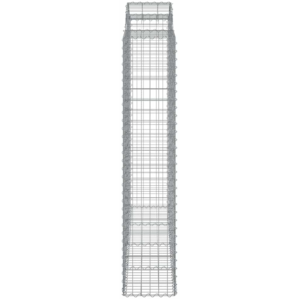 vidaXL Silver Galvanised Iron Arched Gabion Basket 200 x 50 x 200/220cm 7 Pack Image 3