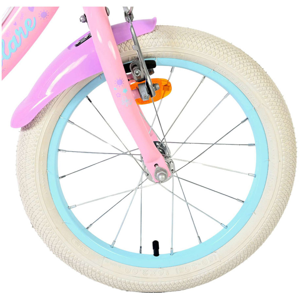 Volare Olivia Kids 16 inch Pink and Purple Bike with Stabilisers and Doll Seat Image 7