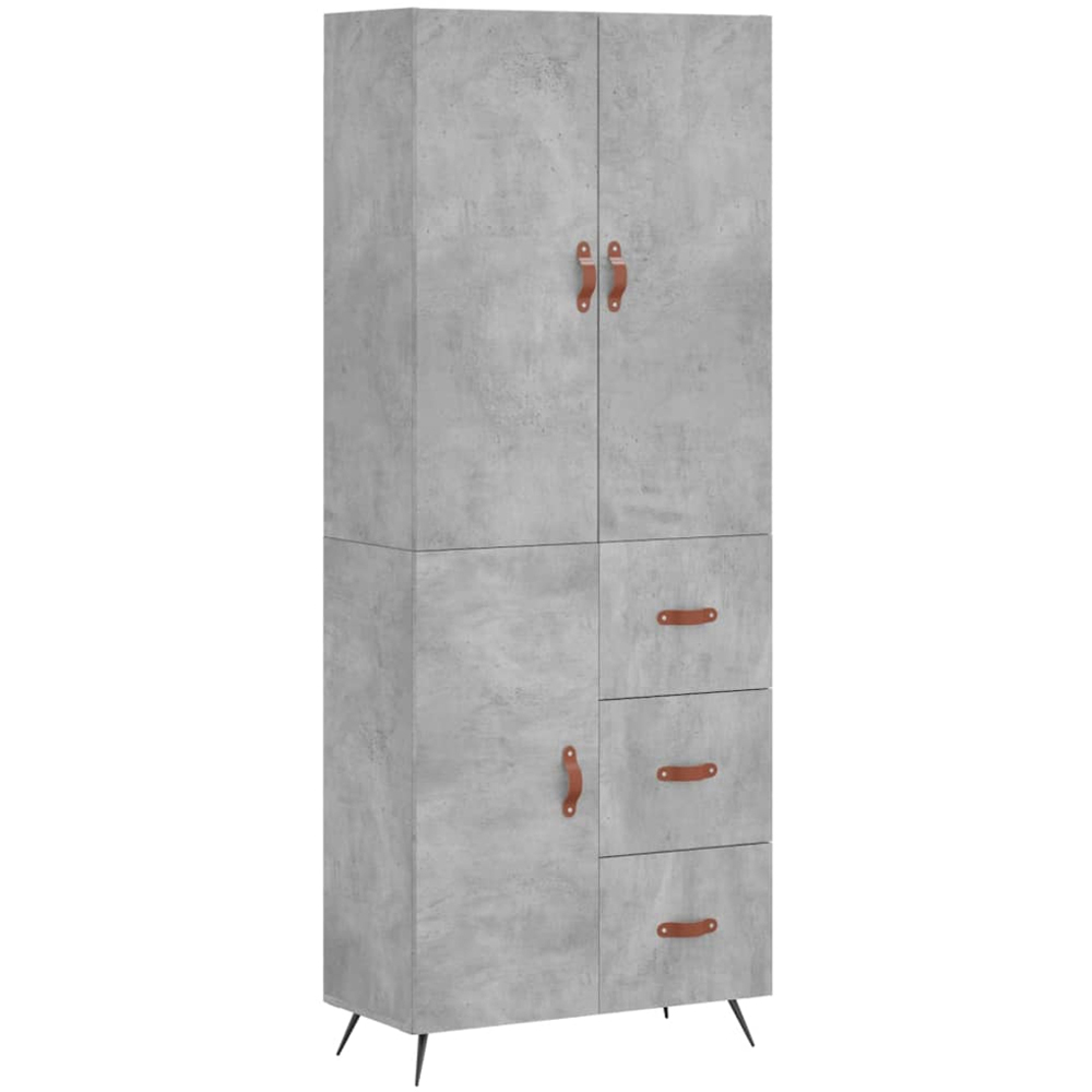 vidaXL 3 Door 3 Drawer Concrete Grey Highboard Image 2