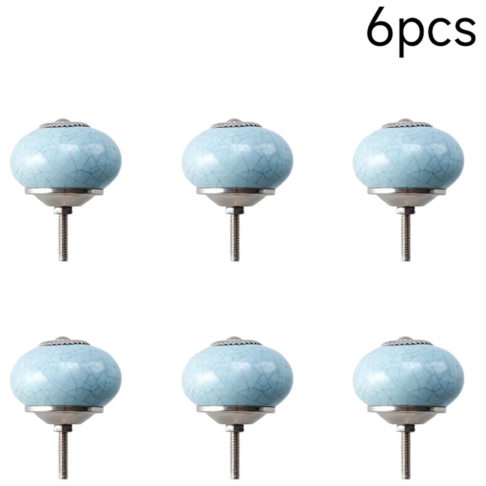 Living and Home Classic Ceramic Furniture Knob with Crackle Finish 6 Pack Image 2