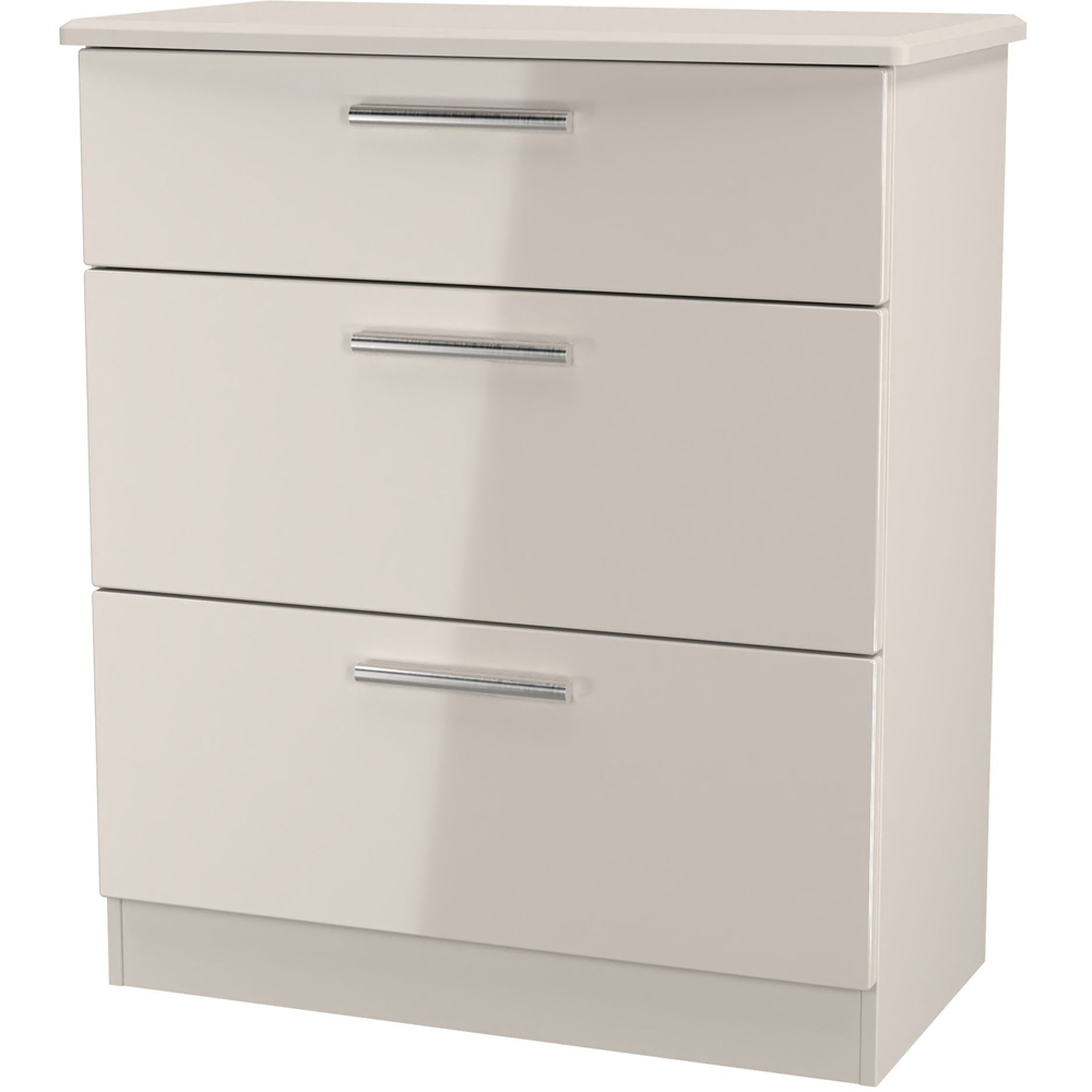 Crowndale Knightsbridge 3 Drawer Kashmir Gloss Deep Chest of Drawers Ready Assembled Image 3