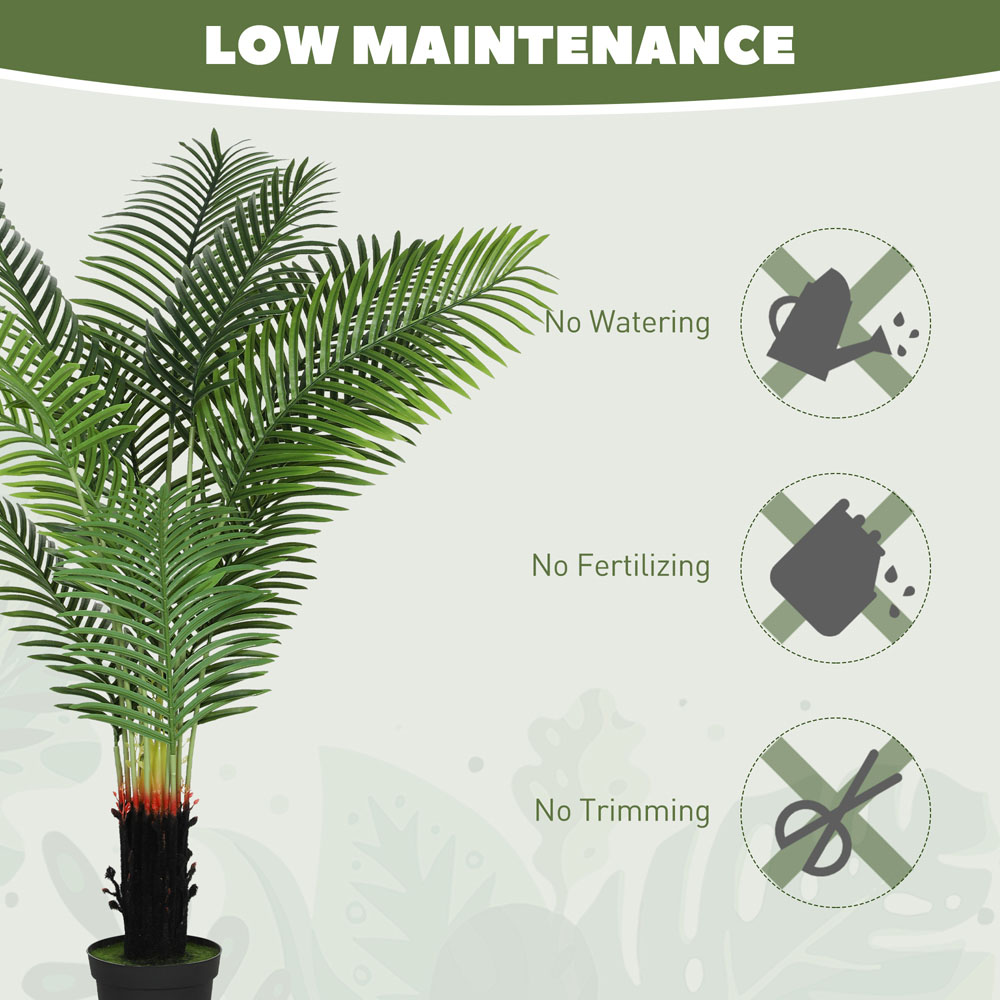 HOMCOM Areca Palm Tree Artificial Plant Pot with Flocked Soil 150cm Image 6