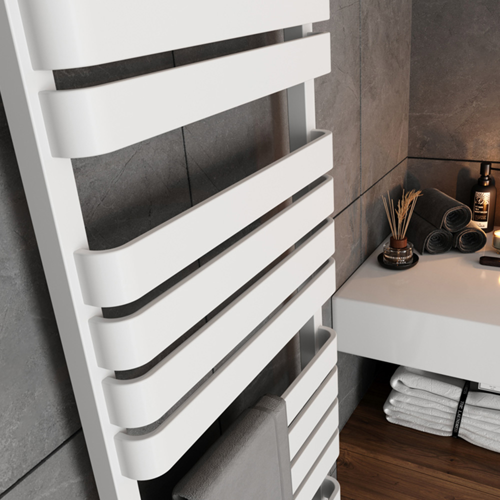 Terma Warp T One Soft Matt White Electric Towel Rail 1695 x 500mm Image 6