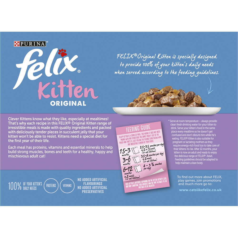 Felix Original Kitten Mixed Selection in Jelly Cat Food 12 x 100g Image 6