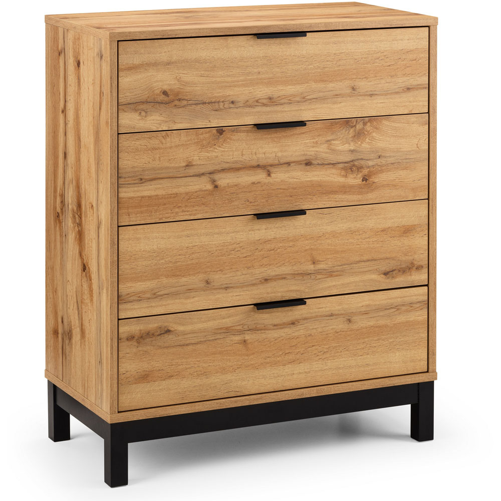 Julian Bowen Bali 4 Drawer Oak Chest of Drawers Image 2
