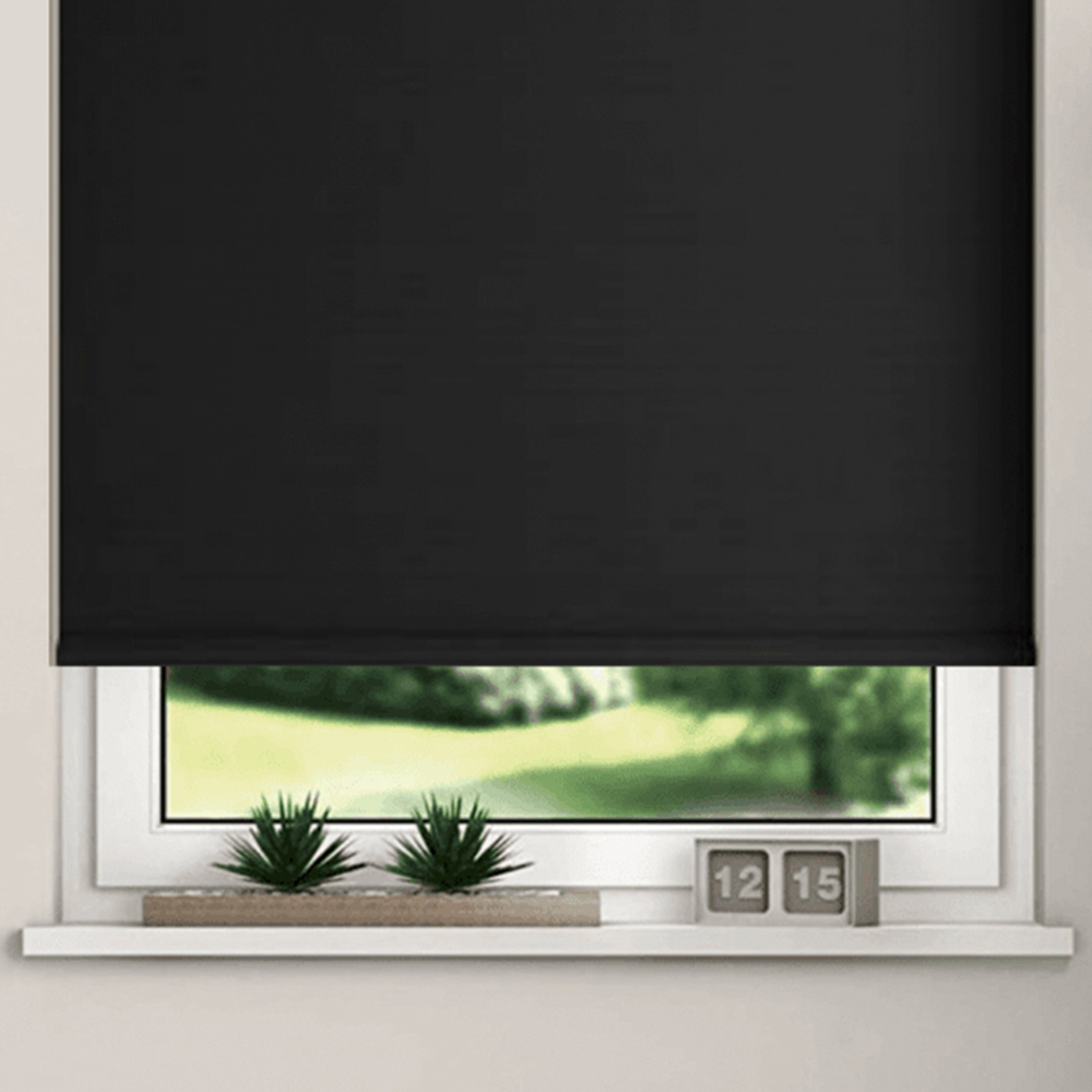 New Edge Blinds Blackout Roller Blinds Black 120cm Image 3