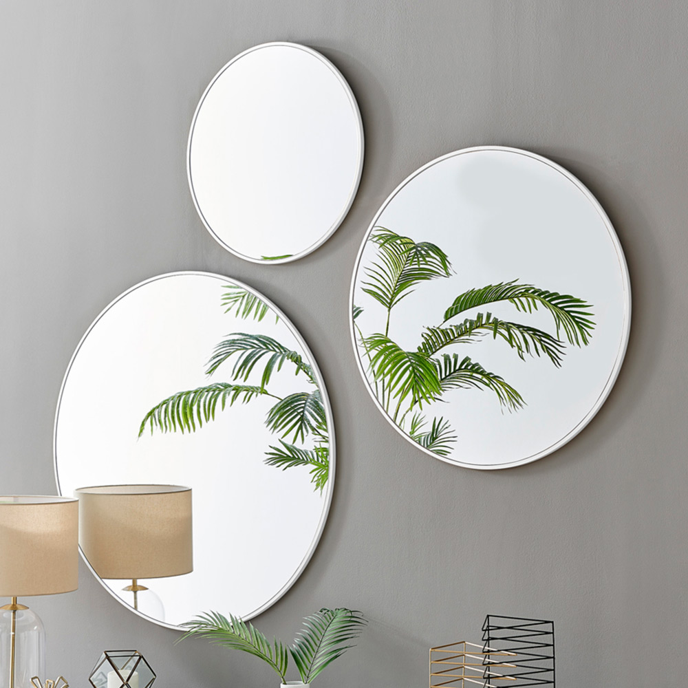 Furniturebox Emma Round White Frame Wall Mirror 100cm Image 7