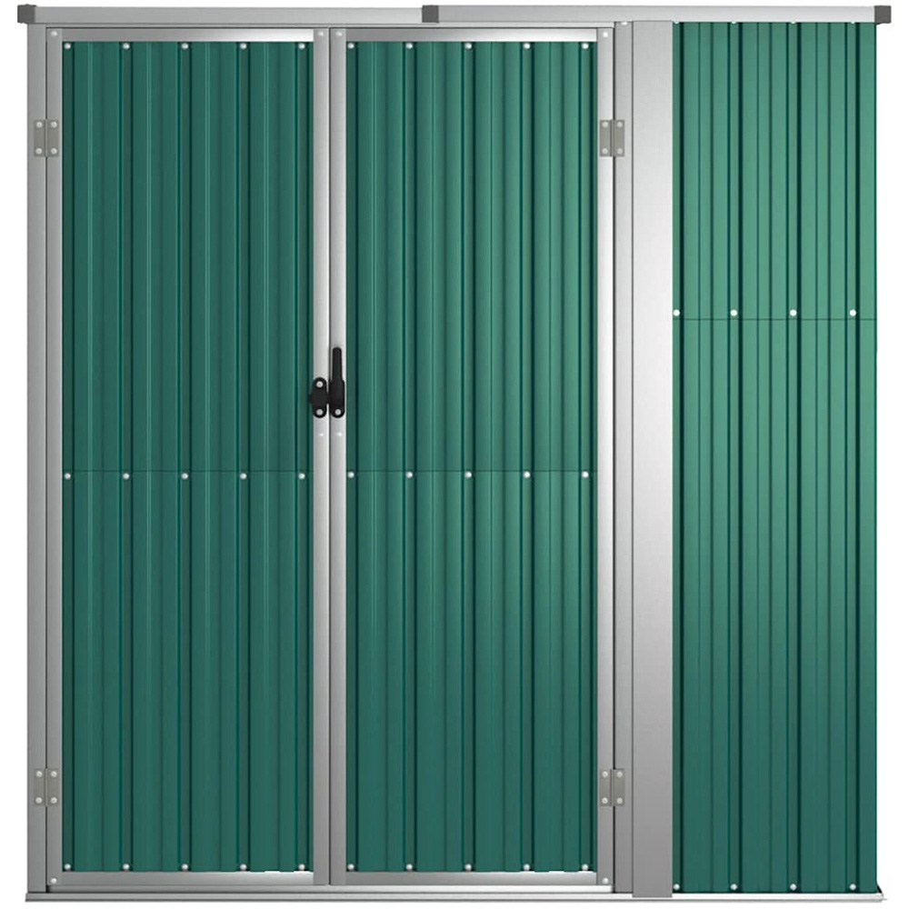 vidaXL 5.3 x 2.9ft Green Galvanised Steel Pent Garden Tool Shed Image 3