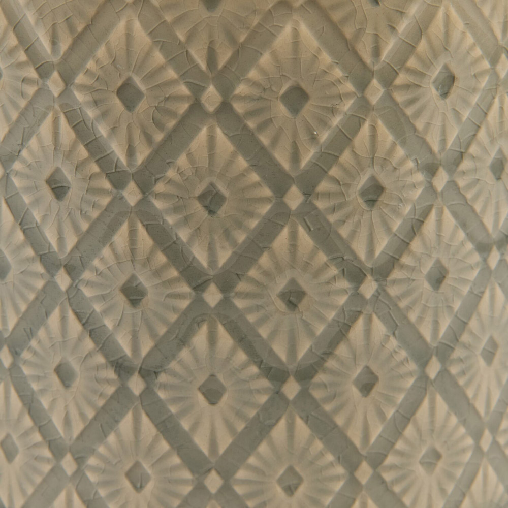 Patterned Glazed Ceramic Pot Champagne 14cm Image 4