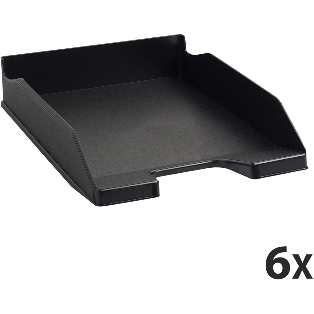 Exacompta EcoBlack A4 Black Recycled Letter Tray 6 Pack Image 5