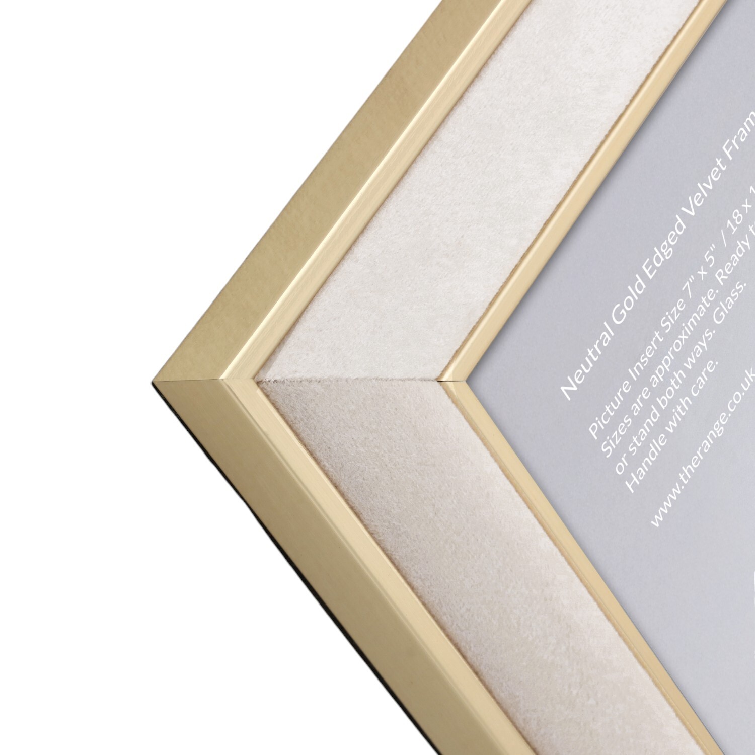 Neutral Gold Edged Velvet Frame Neutral and Gold 7x5inch Image 5