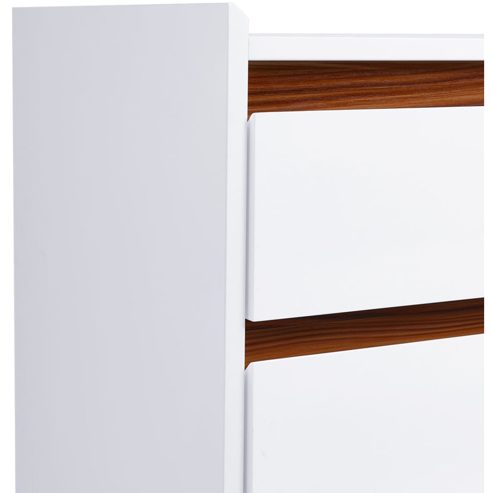 Living and Home 4 Drawer White Wooden Storage Cabinet Image 6