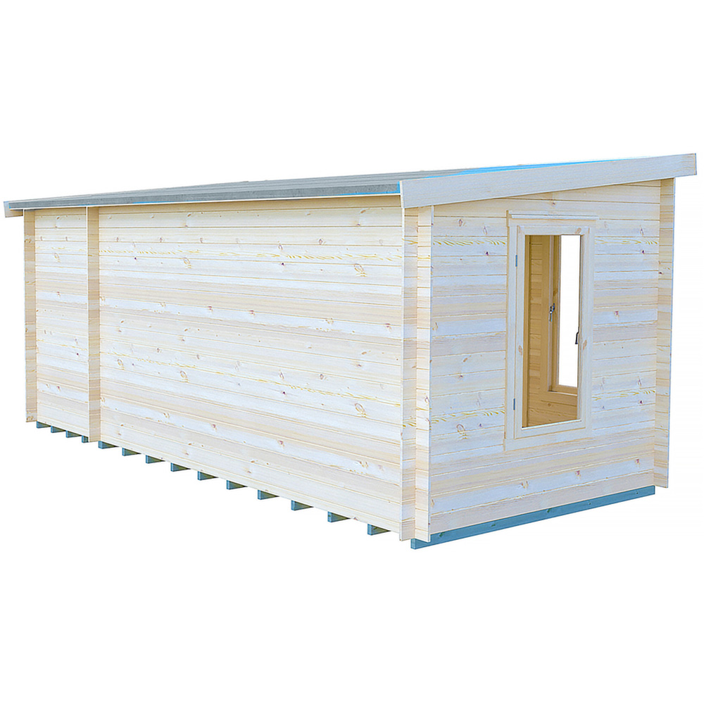 Shire Elm 8 x 17ft Contemporary Style Dual-Purpose Pent Log Cabin with Integral Storage Image 4