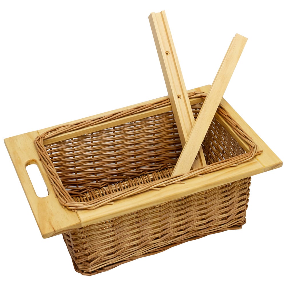 Kukoo Brown Beech and Rattan Wicker Kitchen Basket 2 pack Image 3