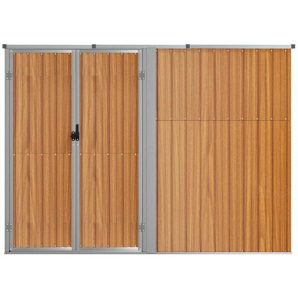 vidaXL 7.4 x 2.9ft Brown Galvanised Steel Pent Garden Tool Shed Image 3