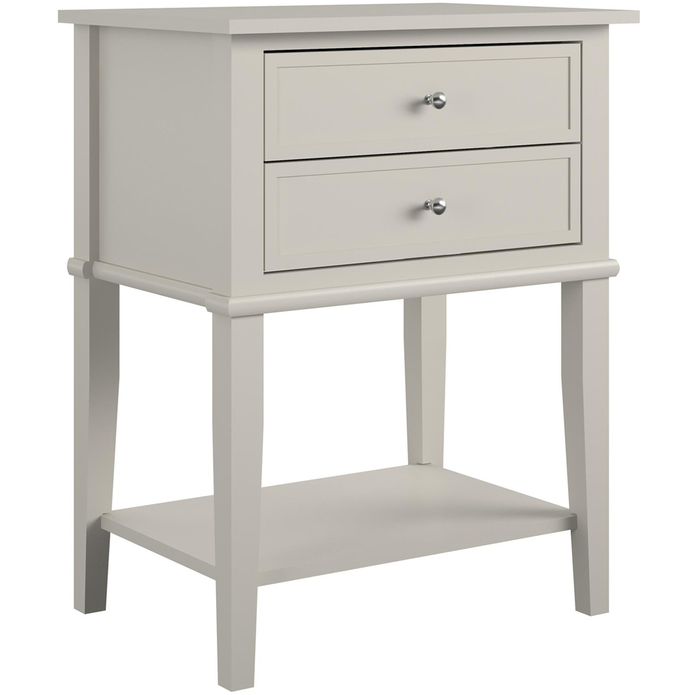 Dorel Franklin 2 Drawer Taupe Accent Table Image 2