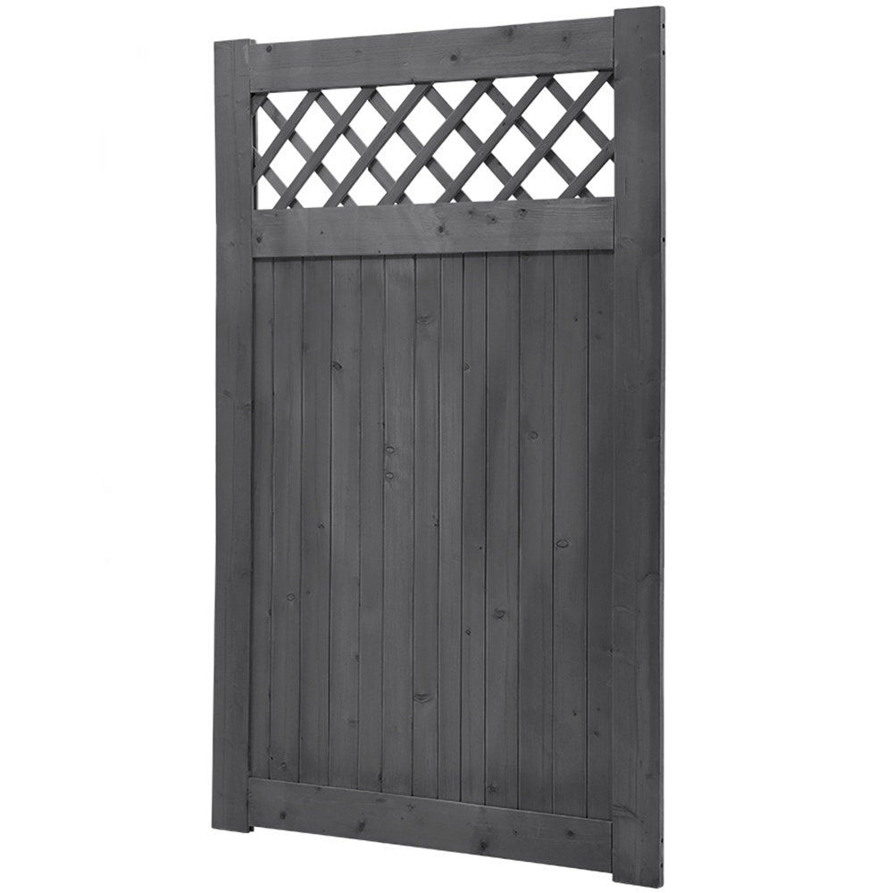 Living and Home Grey Rhombus Rustic Wooden Garden Gate 914 x 1498mm Image 1