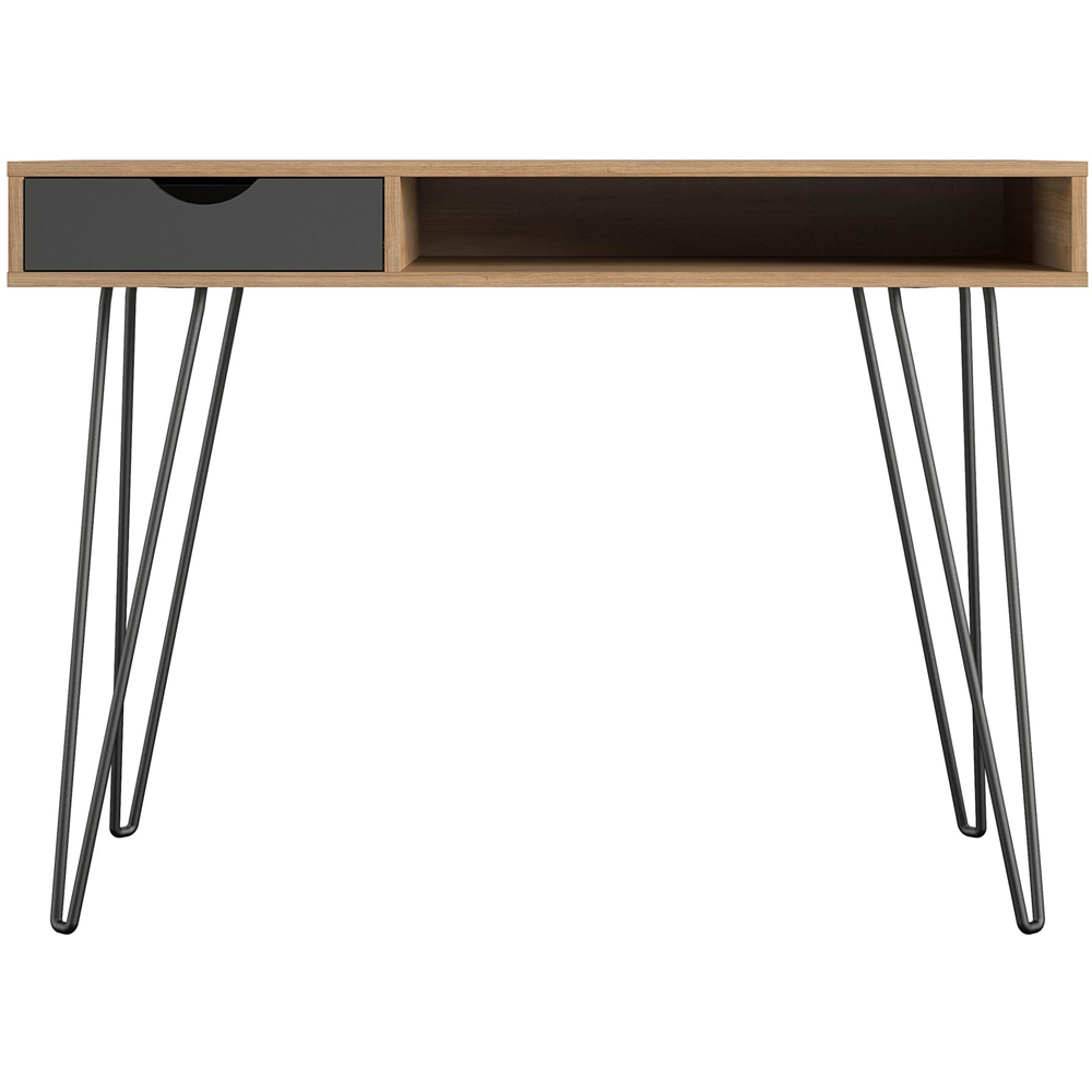 Novogratz Harmony Single Drawer Laptop Desk Natural and Black Image 3
