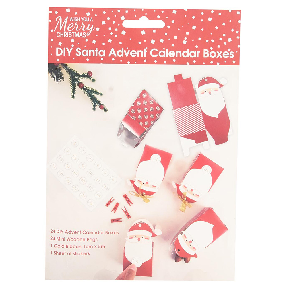 DIY Red Santa Advent Calendar Boxes Image