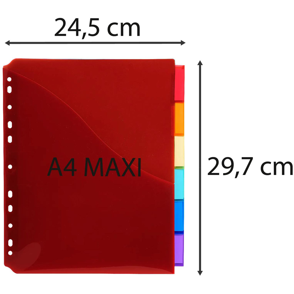 Exacompta A4 Maxi 6 Section Assorted Colour Polypropylene Divider 10 Pack Image 7