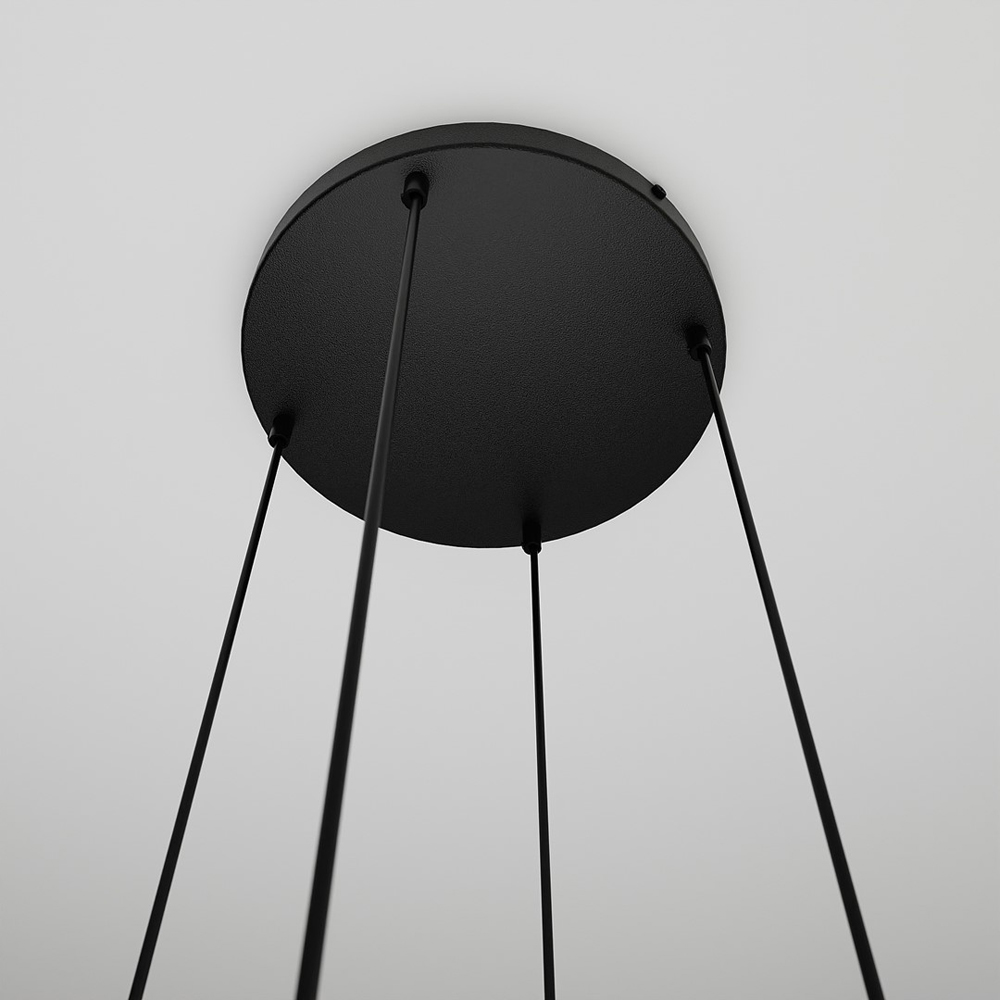Emibig Istar Prem 4 Light Transparent Graphite and Amber Shade Black E27 Ceiling Pendant Light Image 4