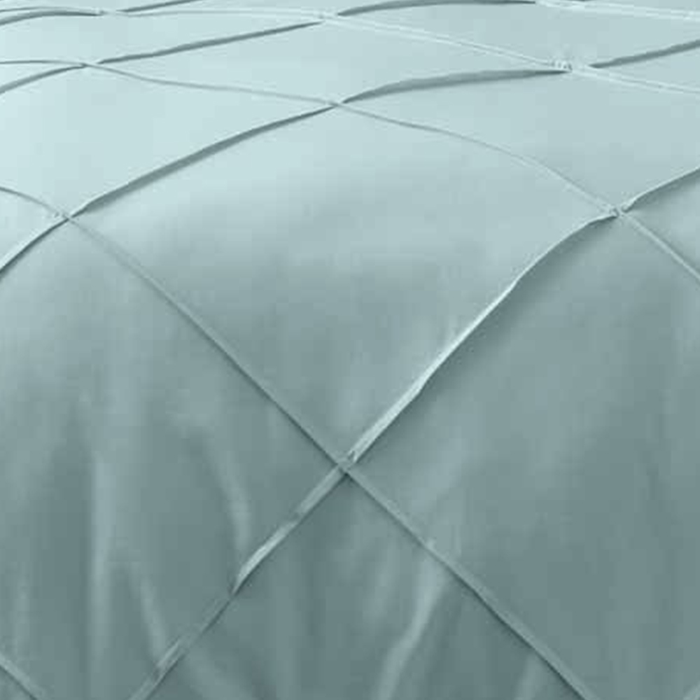 Wilko Soft Teal Diamond Pintuck King Size Duvet Set Image 5