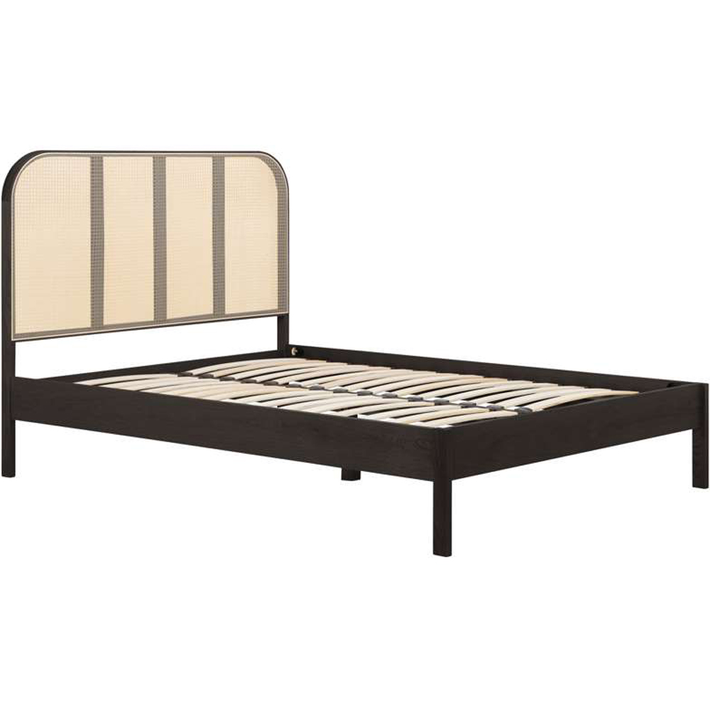 Birlea Margot Double Black Bed with Rattan Headboard Image 2