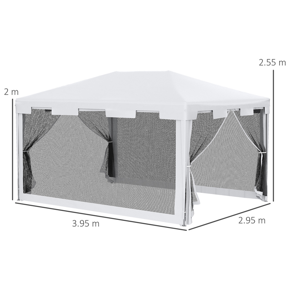 Outsunny 4 x 3m Waterproof Outdoor Gazebo with Sides Image 6