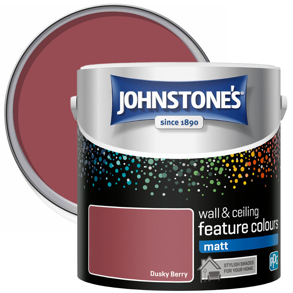 Johnstone's Feature Colours Walls & Ceilings Dusky Berry Matt Paint 1.25L Image 1
