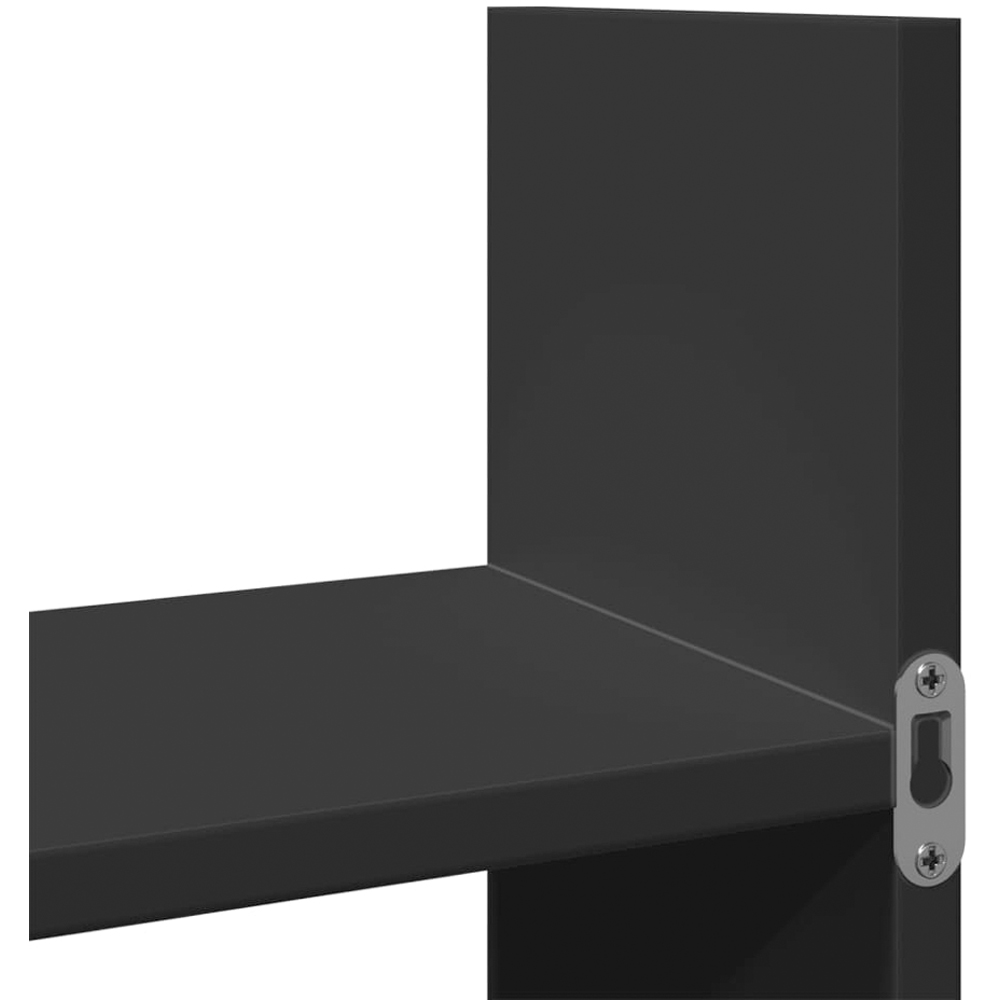 vidaXL 6 Shelf Black Floating Wall Cabinet Image 6