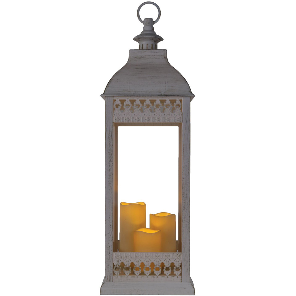 White Gold Brushed LED Lantern Image 2