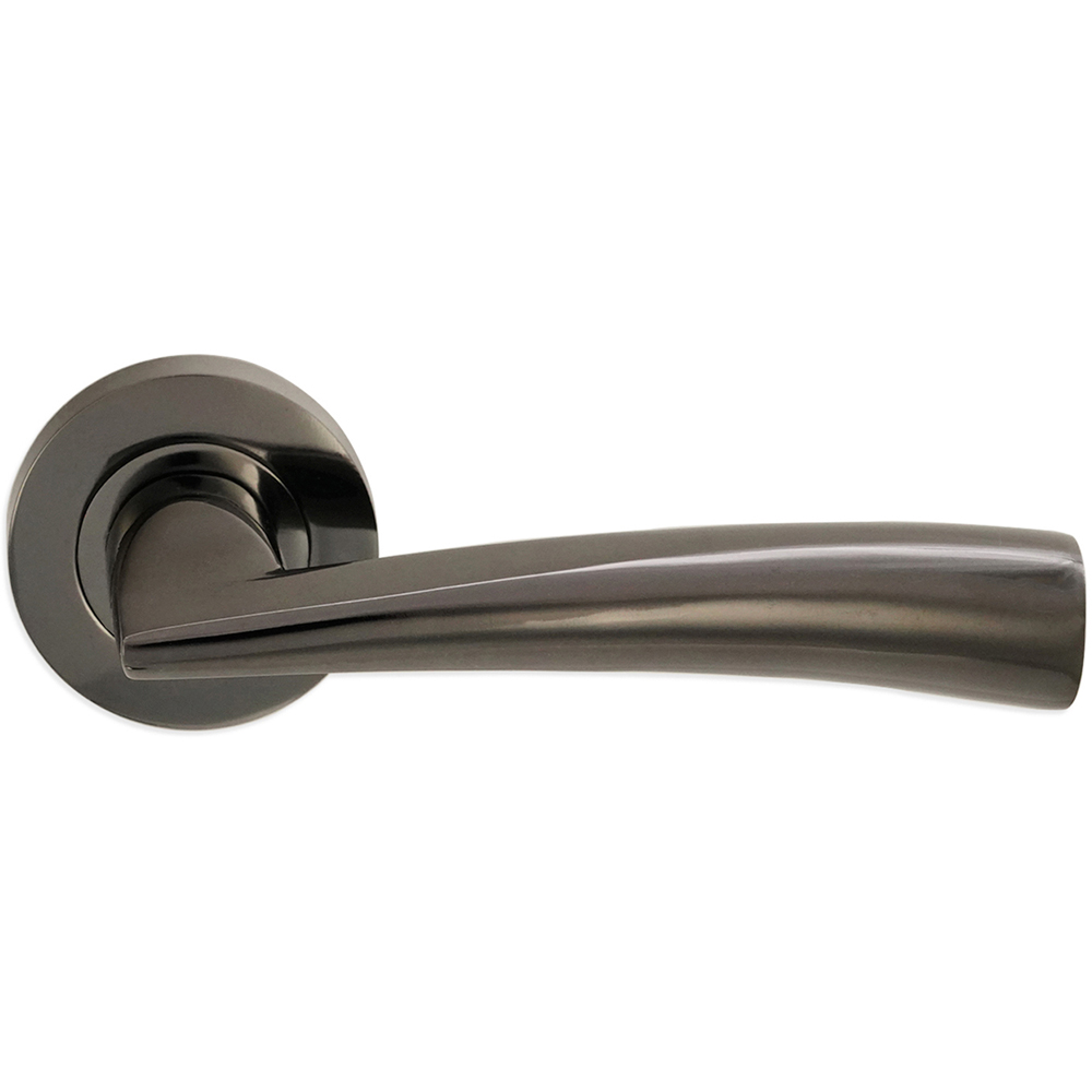 Spira Brass Leygo Black Nickel Lever on Rose Door Handle 2 Pack Image 3
