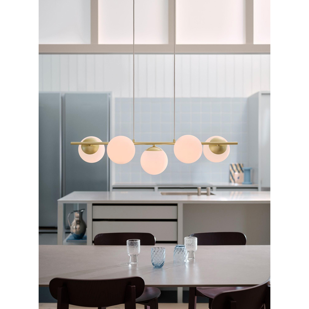 Nordlux Lilly 5-Spot Brass Pendant Light Image 2