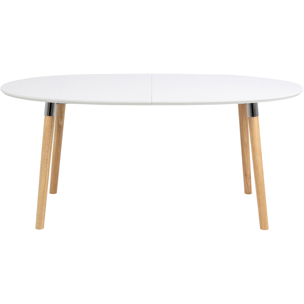 Florence Belina 8 Seater Oval Dining Table White and Oak Image 2