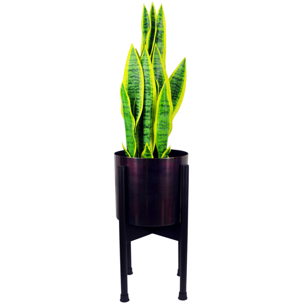 Botanik Gold and Black Metal Planter with Stand 38.5 x 18cm Image 4