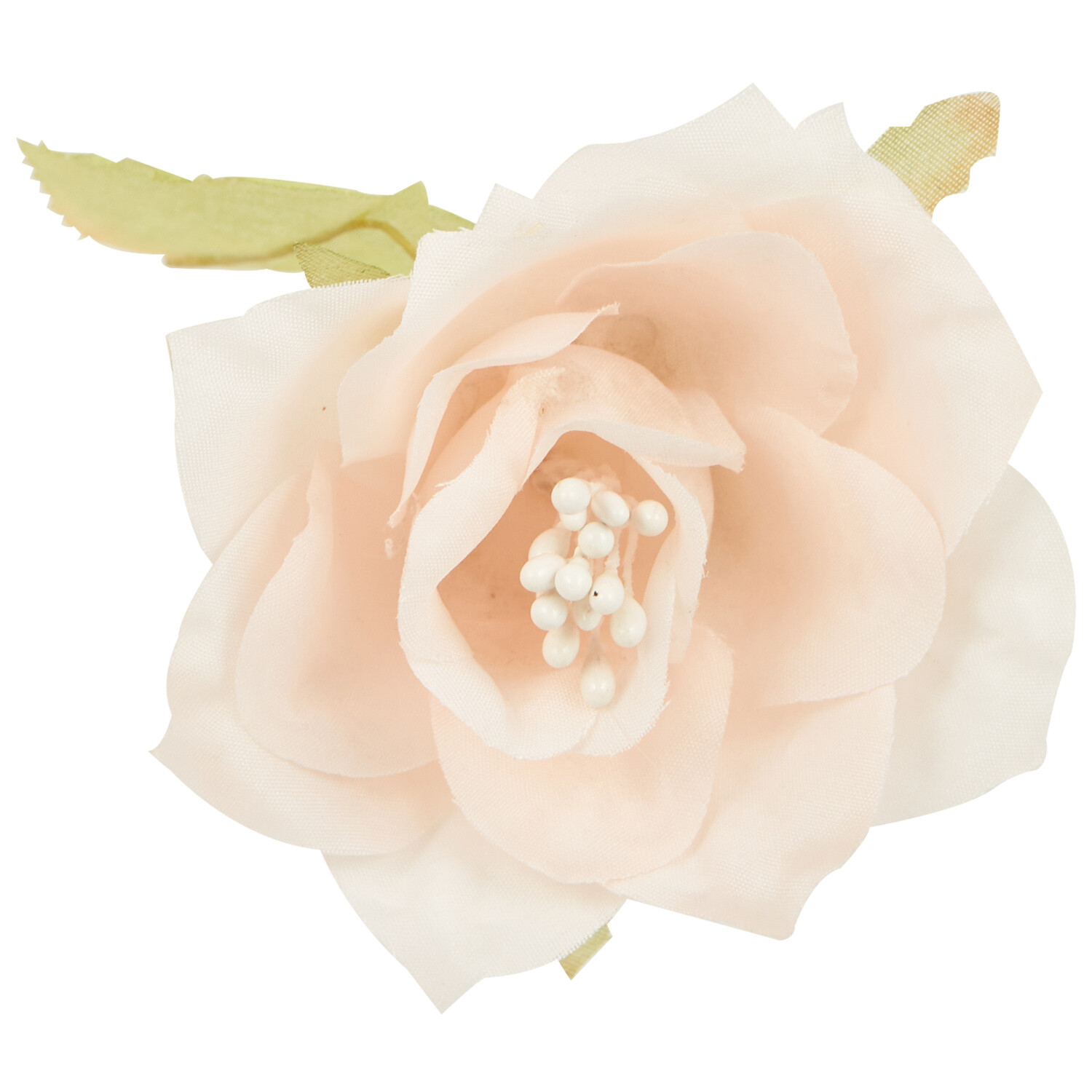 Assorted Rose Head with Stem - White or Pink or Cream Image 6