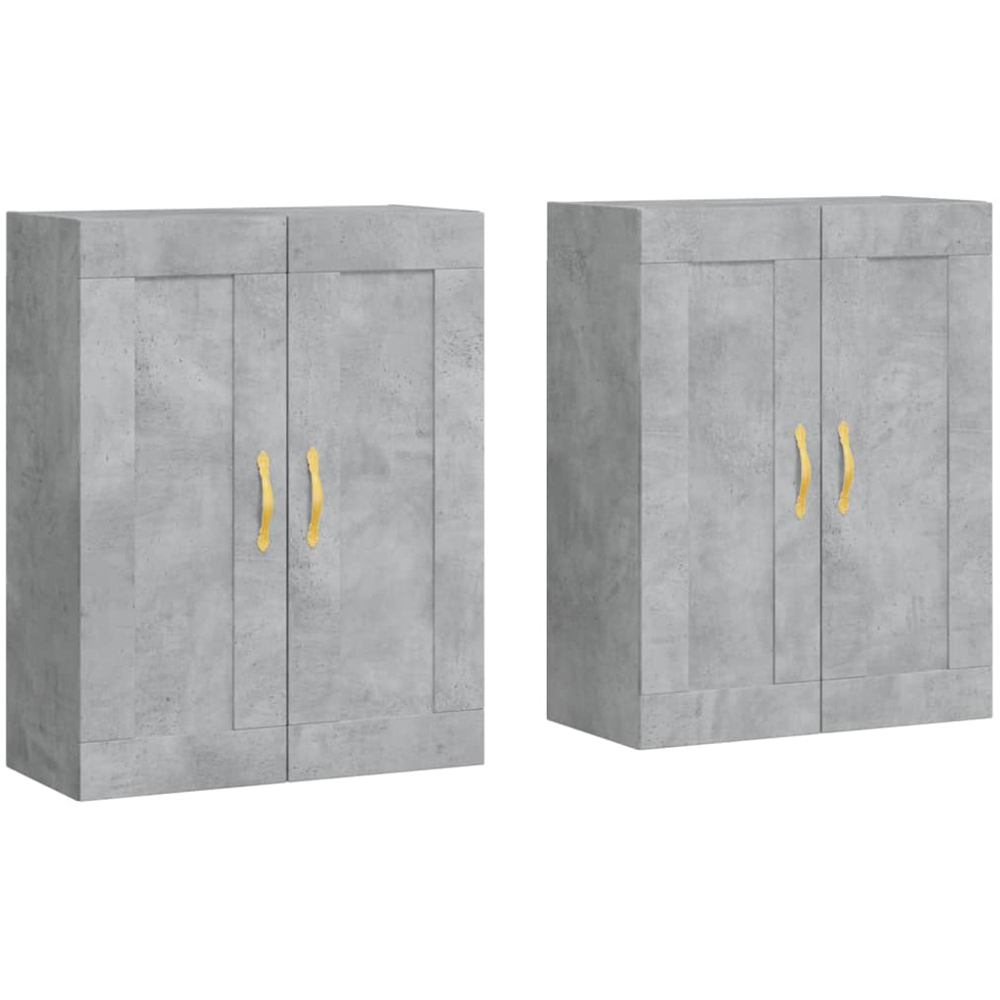 vidaXL 2 Door Concrete Grey Wall Mounted Cabinet 2 Pack Image 2