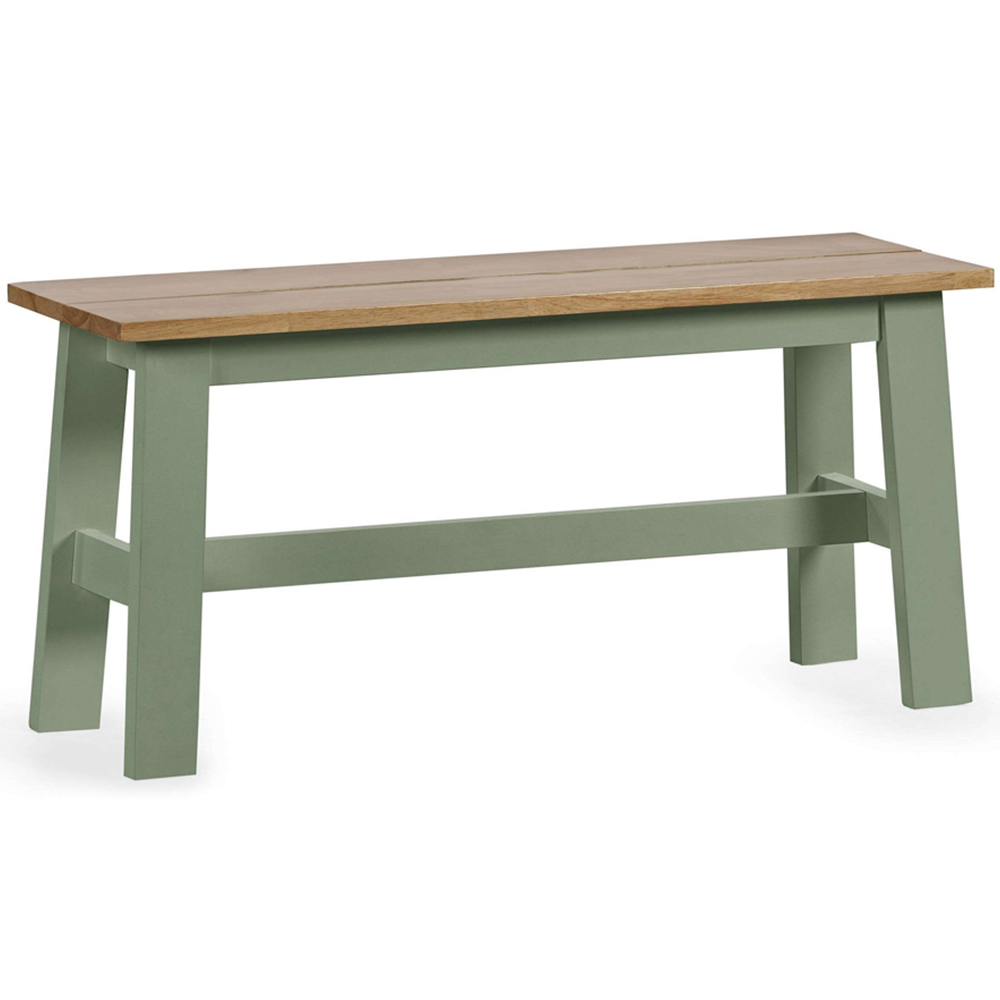 Julian Bowen Linwood Sage Green and Natural Dining Bench 95cm Image 2